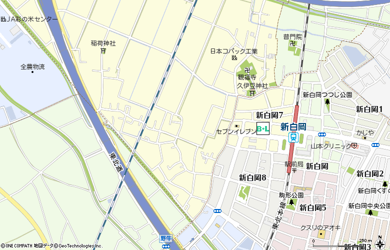 あだちコンタクトセンター新白岡店付近の地図